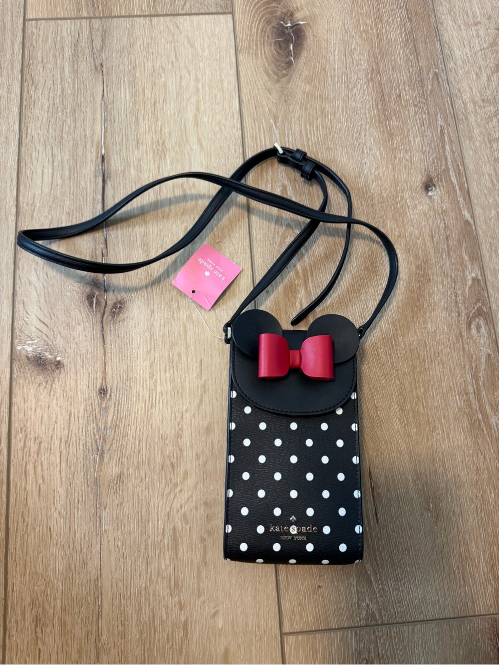 NWT Disney x Kate Spade New York Minnie Mouse North South Flap Phone Crossbody